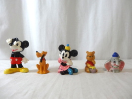 Walt Disney Productions Mickey Minnie Pluto Dumbo Winnie Ceramic Figurine Japan - $24.75