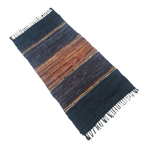 Leather Hearth Rug For Fireplace Fireproof Mat Multicolor Lines - £223.77 GBP