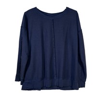 New Directions Studio Womens 3X Navy Blue Cotton Long Sleeve Top - £14.86 GBP