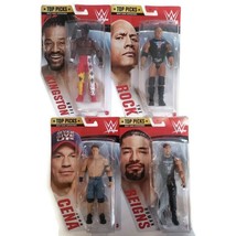 Lot Of 4 Wwe Top Picks Wrestling Action Figures The Rock Cena Reigns &amp; Kingston - £47.49 GBP