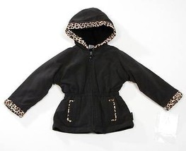 London Fog Reversible Hooded Winter Coat Jacket Black Leopard Infant 12 Months - $33.40