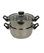 3-Piece Stainless Steel Steamer Pot Cookware - $276.80 MXN