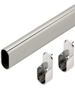 3-ProPack Polished Chrome Closet Welded Wardrobe Rods with End Supports - $46.41 CAD+