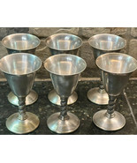 Lemsa Silver Plated Wine Goblet (6) E.P,B. 1 Twisted Stem Spain 5-1/8&quot; x... - £33.40 GBP