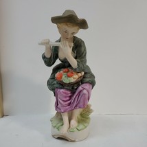 Victorian Lady Woman Flute NAPCO WARE Hand Painted Porcelain Figurine 22-357 - £12.96 GBP