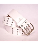 Women&#39;s White Studded Belt Size M - $12.88