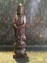 Exquisite Wooden Guanyin Statue - A Symbol of Mercy and Blessing - $483.45 MXN