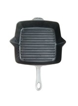 Staub France 10” Square Skillet Grill Pan Cast Iron Enamel Graphite Gray - £49.85 GBP