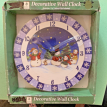 Holiday Seasons Christmas Snowman Wall Clock - $12.75