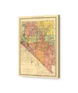 HISTORIX Vintage 1893 Nevada Map Canvas Art - 16x24x1.5 Inch Canvas Wrap Vintage - $343.15 CAD - $382.64 CAD