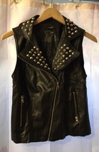 Cool Forever 21 Black Faux Leather Motorcycle Vest. Size S Exc PO - £16.51 GBP