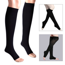 23-32mmHg Medical Support Compression Socks Knee High Stockings Open Toe S-3XL - £10.66 GBP