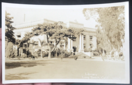 1925-1942 RPPC DOPS Library Long Beach California CA Real Photo Postcard - £9.53 GBP