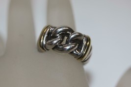 Retired David Yurman Chain Link Noblesse Ring 925 Sterling with 18K Gold Size 6 - £242.90 GBP