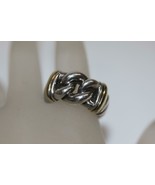 Retired David Yurman Chain Link Noblesse Ring 925 Sterling with 18K Gold... - £239.35 GBP