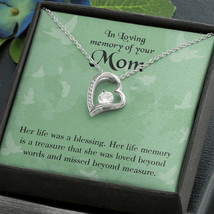 To Mom Remembrance Message Mom&#39;s Life a Blessing Forever Necklace w Message Car - £44.78 GBP+