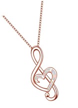 Sterling Silver Music Note Necklaces Created Opal - $131.88