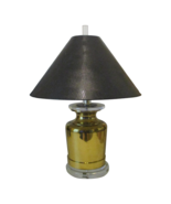 Chapman 1970s Brass Lucite Ginger Jar Black Snakeskin Pattern Shade Tabl... - $541.96 CAD