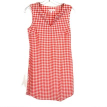 NWOT Womens Size Small Jude Connally Red White Allison Sleeveless Gingham Dress - £52.39 GBP