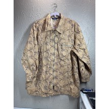 D.P.S Womens Zip Front Shirt Jacket Beige White Python Snakeskin Print S... - $464.68 MXN