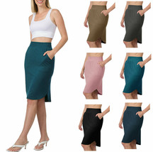 Womens High Waist Tulip Hem Knee Length Skirt - $17.77+