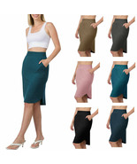 Womens High Waist Tulip Hem Knee Length Skirt - $26.00 CAD