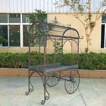 Large Metal Flower Cart with Curved Roof Paris 1968&quot; (Antique White) - $1,699.95