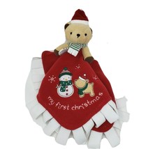 Carter&#39;s My First 1ST Christmas Teddy Bear Security Blanket Stuffed Animal Plush - £36.81 GBP