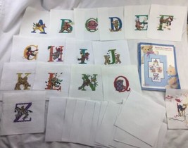 Leap Year Counted Cross Stitch Bears 15 letters Finished Completed Lot  - £31.06 GBP