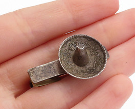 JM 925 Sterling Silver - Vintage Antique Petite Sombrero Motif Tie Clip ... - $48.33