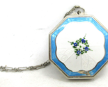 Antique E.A.M. Guilloche Enamel Ladies Mirrored Powder Compact - $246.51