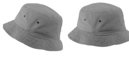   Dark Gray Bucket Hat Cap Cotton Fishing Boonie Brimvisor Sun Summer Caps - £18.37 GBP