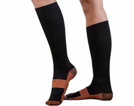 Compression Copper Socks 15-20 mmHg Foot Ankle Pain Relief Calf Support ... - £7.88 GBP