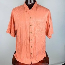 Tommy Bahama Mens XL Orange Silk Short Sleeve Hawaiian Print Shirt - £22.19 GBP