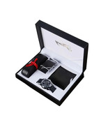3Pcs/Set Men Christmas Gift Box Set Quartz Watch &amp; Leather Belt &amp; Luxury... - $89.14 CAD