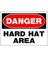 DANGER HARD HAT AREA Red White Metal SIGN Warning caution 10&quot;x14&quot; HILLMA... - $27.37