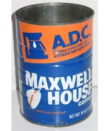 Vintage Empty Maxwell House 1 Pound ADC Blue/Orange Tin Can no Lid Prop ... - £14.79 GBP