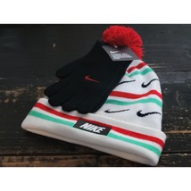 Nike Kids White/Green/Red Portugal 2 pcs Beanie Hat Glove Set  Unisex OS - £22.86 GBP