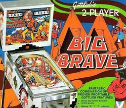 Big Brave Pinball Flyer Original Vintage Retro NOS 1974 Game Art 8.5&quot; x 11&quot; - £27.50 GBP
