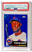 2022 Starling Marte NY Mets  #129 Platinum Diamond Refractor Blue 071/19... - $39.99