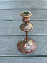 Vintage Faux Hammered Copper Candlestick - $45.00