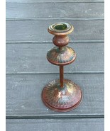 Vintage Faux Hammered Copper Candlestick - £36.23 GBP