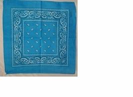 K&#39;s Novelties 22&quot;x22&quot; Paisley Aqua Light Blue Bandanna - £3.31 GBP