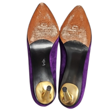 Stuart Weitzman Purple Suede Goldtone Stiletto Heel Pumps Size 7 1/2 M image 10
