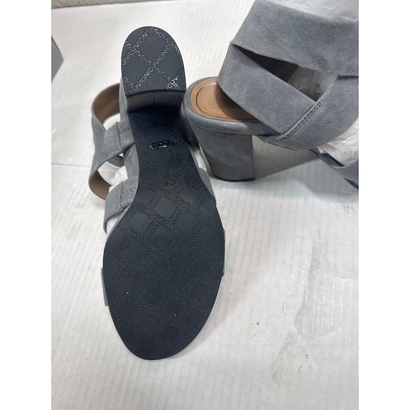 Vionic Perk Blaire Suede Charcoal Gray Gladiator Heel Comfort Shoe Size 9 Item image 6