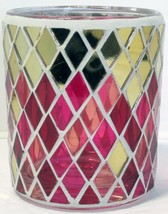 Yankee Candle Votive Holder V/H Marrakesh Nights Gold Pinks Reds Item# 1552550 - £20.89 GBP