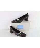 Vtg 90s Streetwear Womens 9 M Leather Alligator Print Heels Shoes Pumps ... - $719.71 MXN