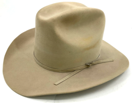 Stetson 4X Beaver Silverbelly Rancher Western Cowboy Hat Size 7 1/8 Beige VGUC - £96.65 GBP