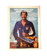 Snickers John Siman Vintage 1984 Print Ad 8x10.75" LA Olympics 80s Candy - $13.99