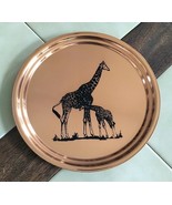 Vintage Copper Plated Dish w/ Giraffes (8.75&quot; diameter) - Copper Craft, ... - $19.50